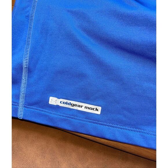 HeatGear®Men's Compression Mock Long Sleeve, Blue, Size Large - Picture 2 of 5